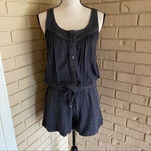 Current Elliott Ruby Short Romper Washed Black